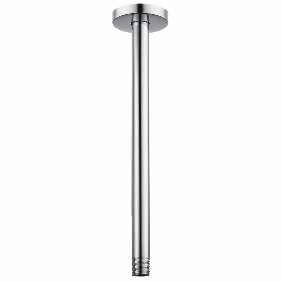 Brazo de Ducha Voolan con Brida, Tubo de Ducha Fijo Montado en el Techo, Brazo de Repuesto de Ducha de Lluvia Recto para Baño, Conexión Universal 1/2 NPT (40.5cm, Redondo)