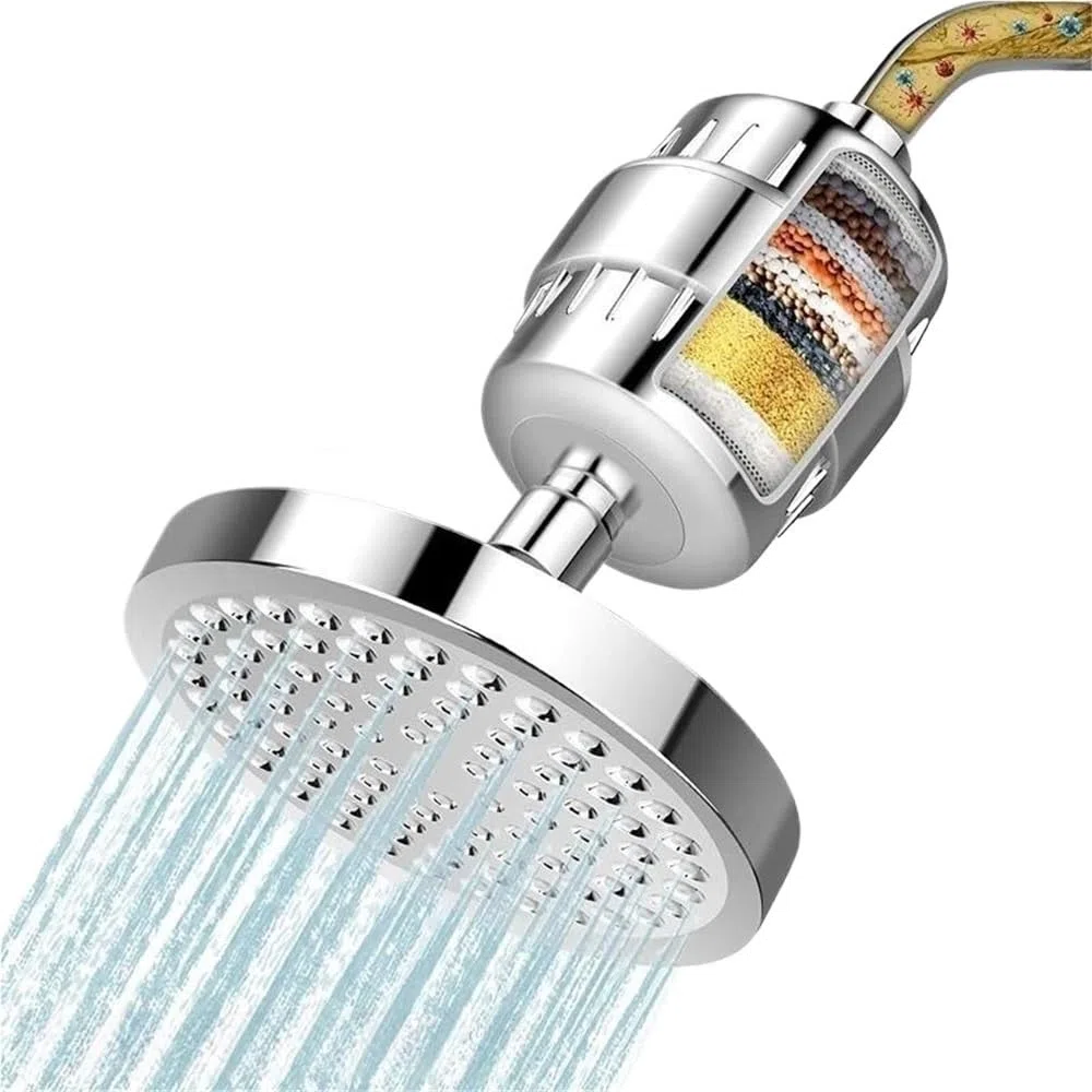 Filtro de ducha para agua dura, cabezal de ducha de filtro de 20 etapas con carbón activado para eliminar el cloro y reducir la picazón seca de la piel, purifica el agua para una piel más saludable