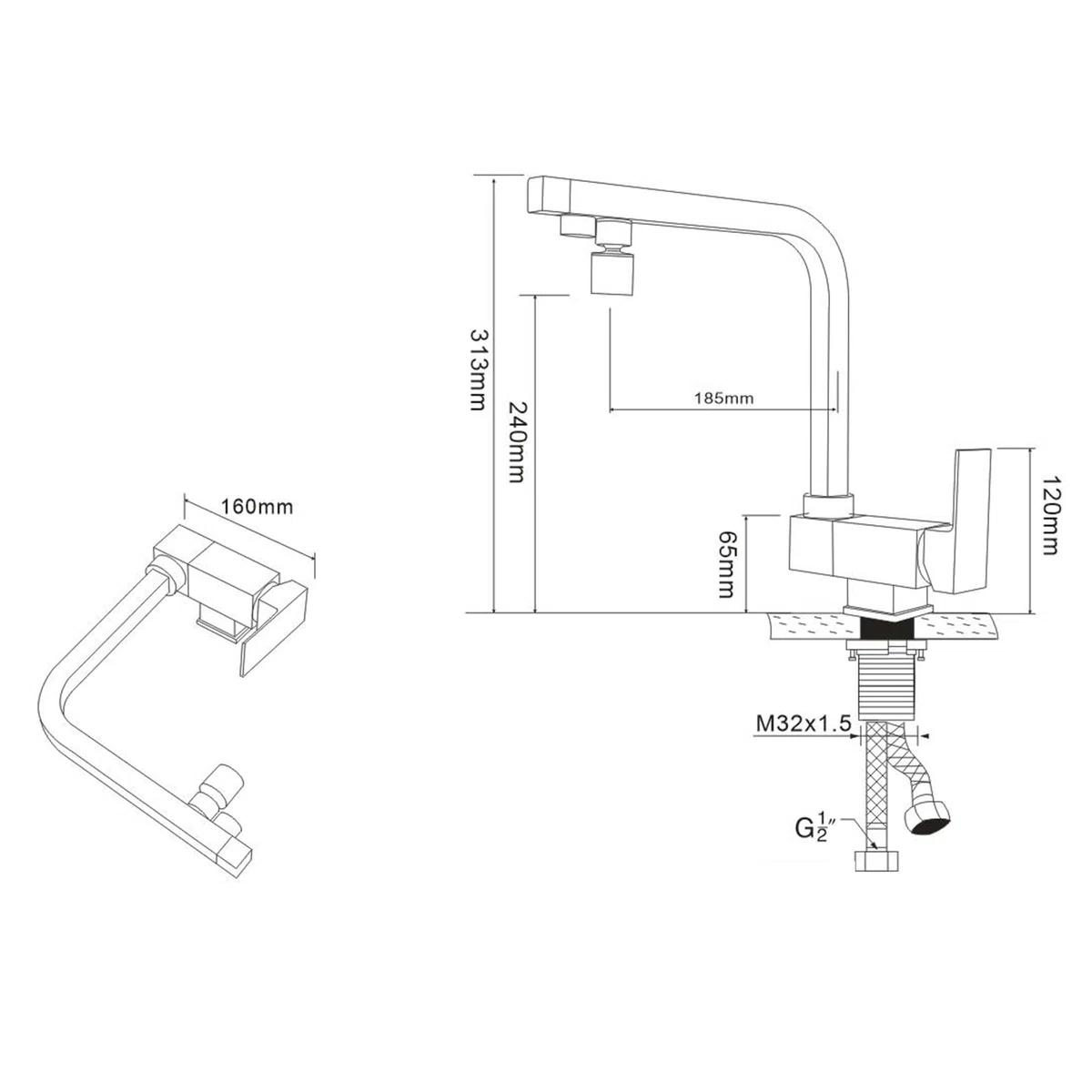 Grifo Cocina Abatible,grifo Cocina Osmosis,grifo De Cocina Tres Vias Osmosis Abatible,Grifo De Fregadero Plegable Giratorio 360°,Grifo Para Fregadero Bajo Ventana,material De Latón (Cromo)