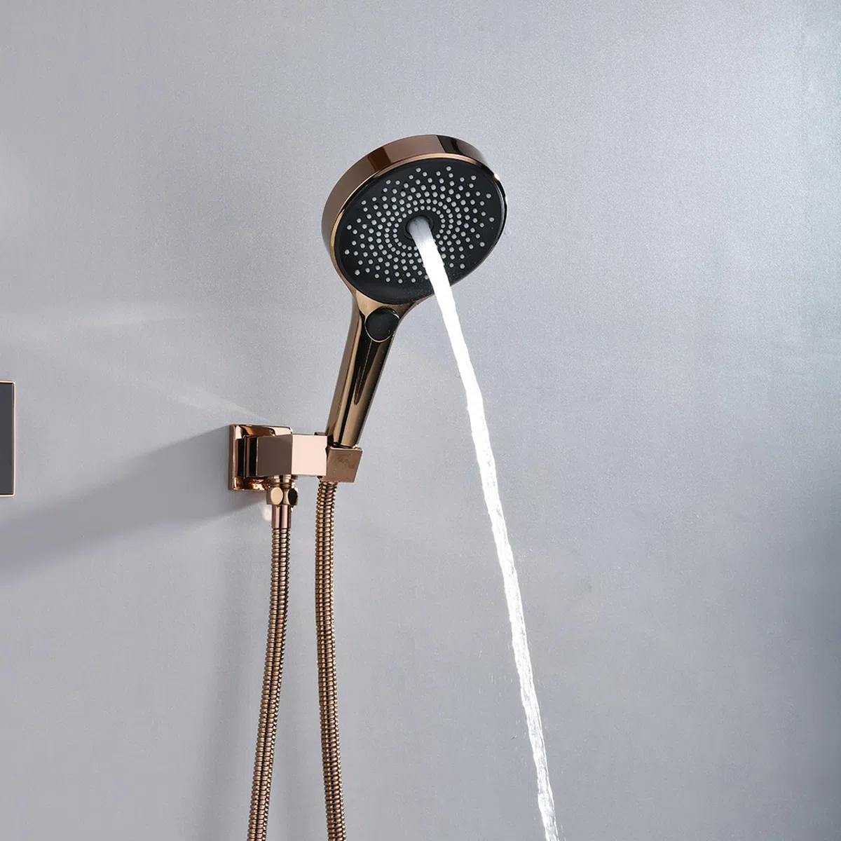 Alcachofa de Ducha, Cabezal de Ducha con Conector Mural Orientable y Flexo de Acero Inoxidable 1.5m, Duchas de Baño Alta Presión, Ahorro de Agua, Kit de Ducha para Baño y Bañera