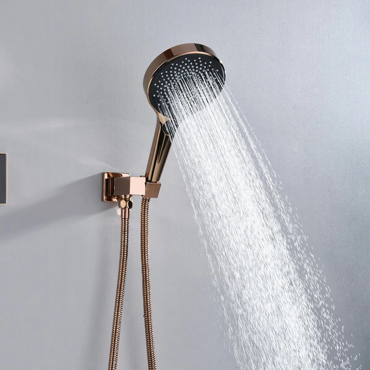 Alcachofa de Ducha, Cabezal de Ducha con Conector Mural Orientable y Flexo de Acero Inoxidable 1.5m, Duchas de Baño Alta Presión, Ahorro de Agua, Kit de Ducha para Baño y Bañera