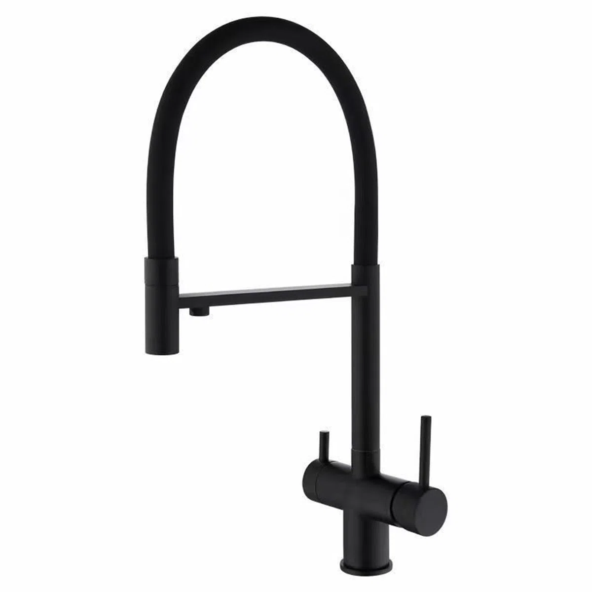 XJTNLB Grifo Osmosis 3 Vias Extraible Doble Asa Grifo de Cocina 3 en 1 Doble Salida de Agua Grifos Osmosis Fregadero Negro
