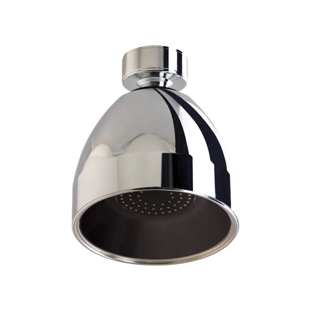 Siroflex Alcachofa de Ducha Antical 2765/S, ABS Cromado Negro, Chorro Amplio, Conexión Universal 1/2", Con Reductor de Caudal Ahorro de Agua, Rótula de Latón, Made in Italy