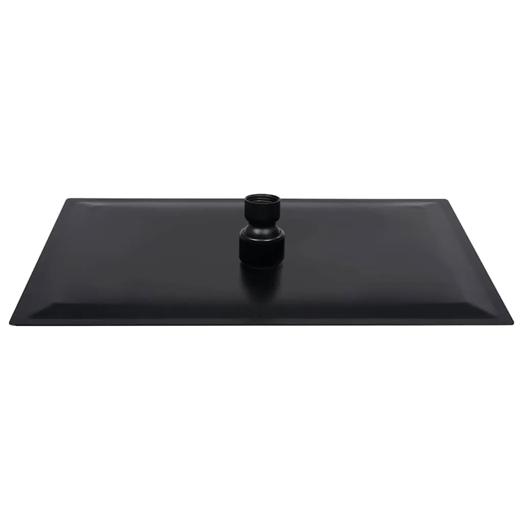 Ducha de lluvia de acero inoxidable, 30 x 20 cm, rectangular, color negro, 96 boquillas, silicona antical, ducha de lluvia para baño, pared, techo, montaje para presión de agua y