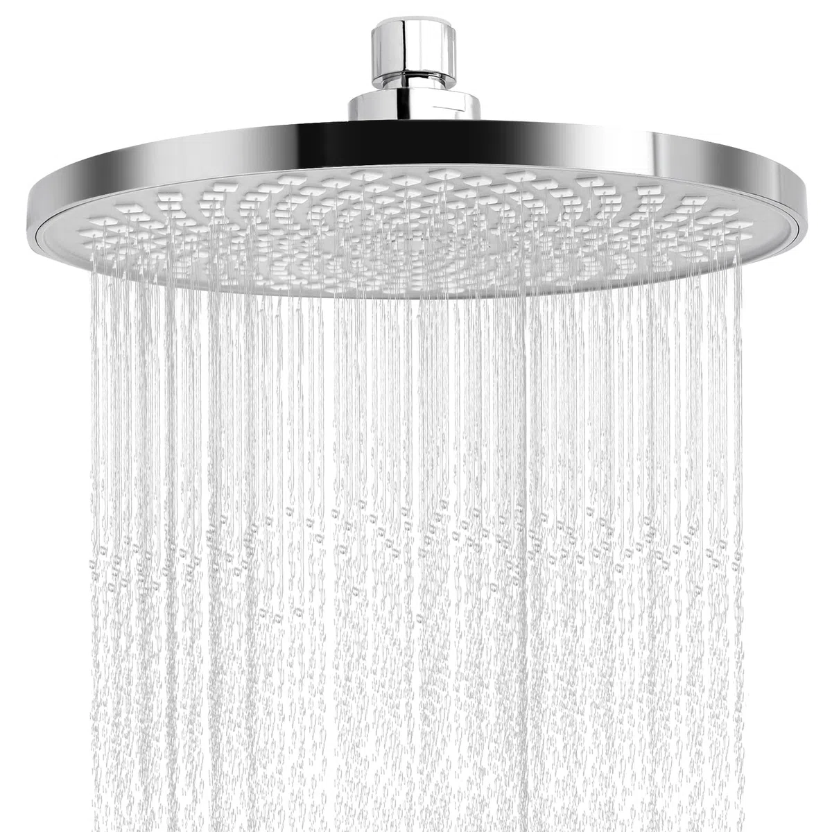 Cabezal de ducha para lluvia (22 cm, cabezal de ducha con efecto lluvia, antical, redondo, cabezal de ducha fijo de alta presión, para cuarto de baño, giratorio 360°, universal, rosca de 1/2