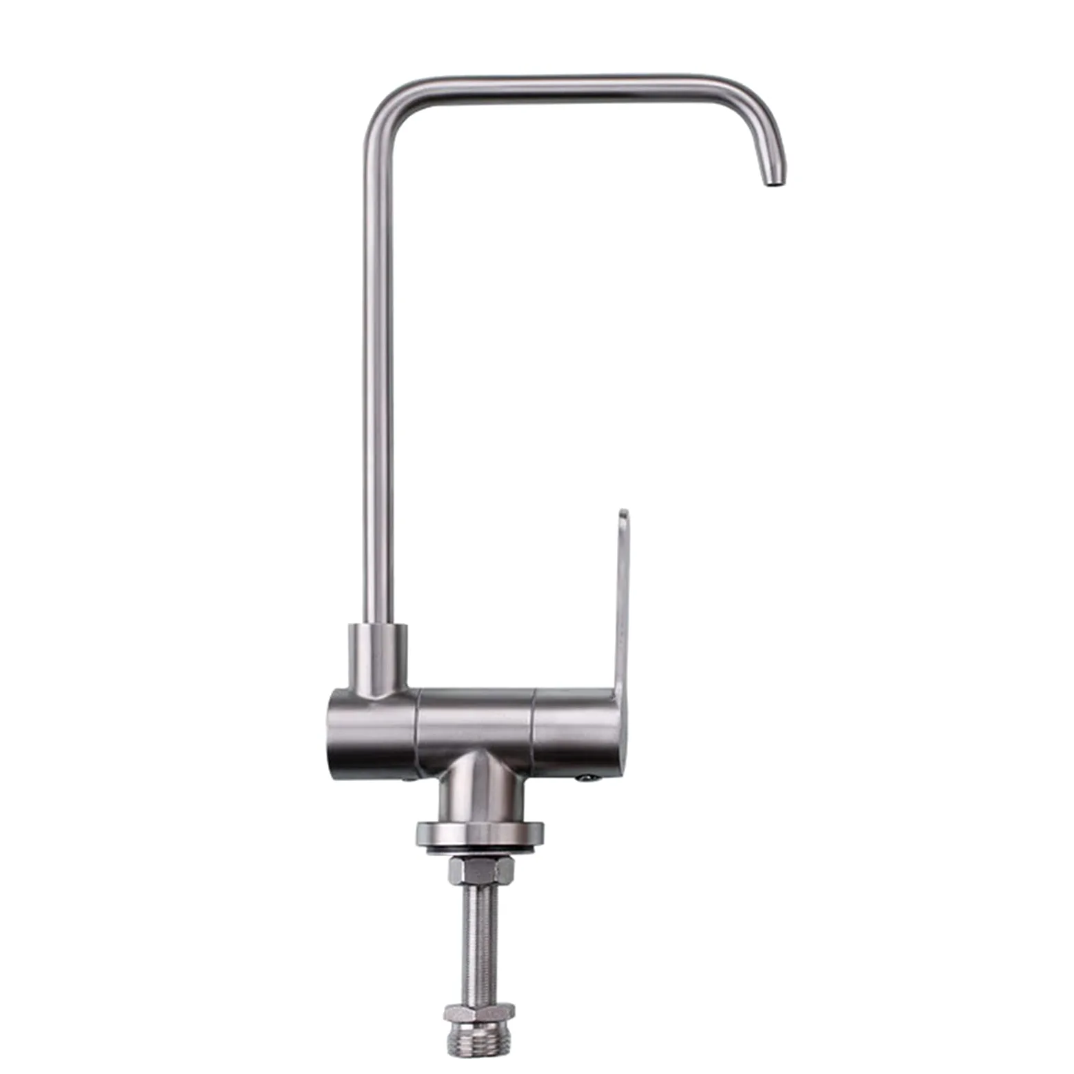 Filtro de Agua Grifo Solo Agua fría grifos de Cocina giratorios Acero Inoxidable Cepillado-A