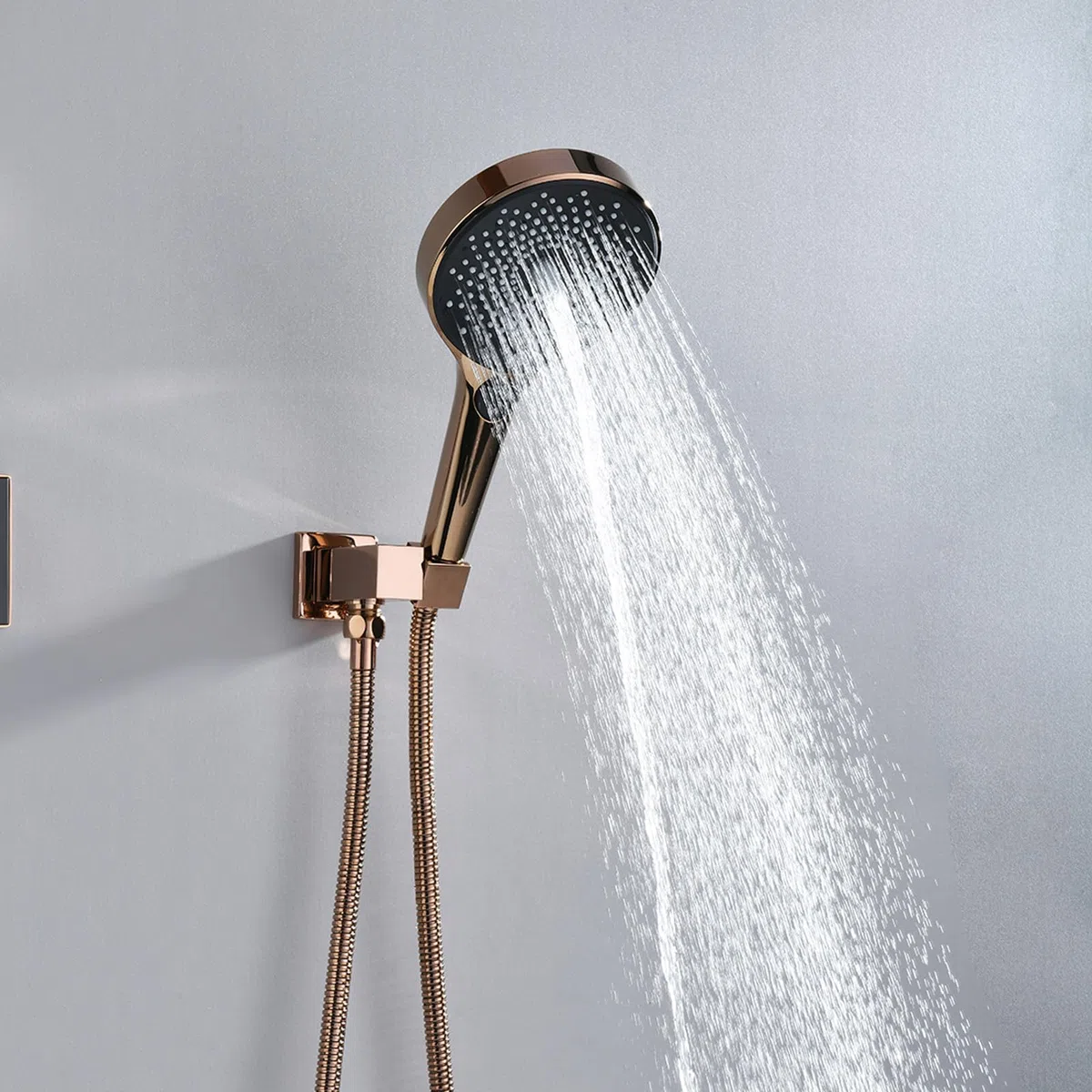 Alcachofa de Ducha, Cabezal de Ducha con Conector Mural Orientable y Flexo de Acero Inoxidable 1.5m, Duchas de Baño Alta Presión, Ahorro de Agua, Kit de Ducha para Baño y Bañera